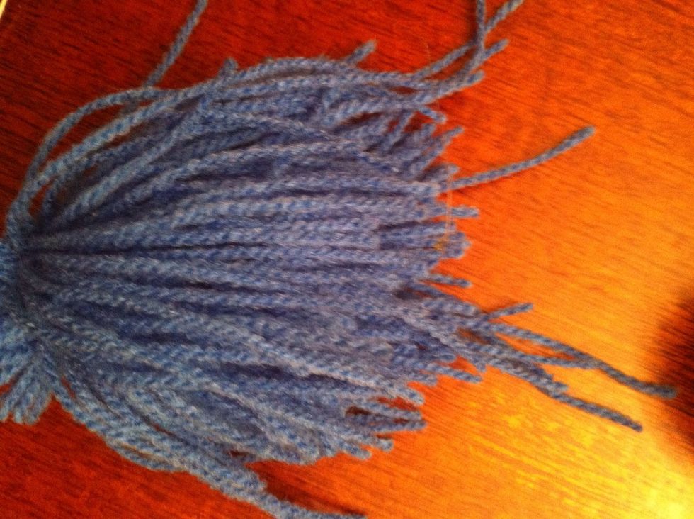 Straighten out the yarn in a bunch