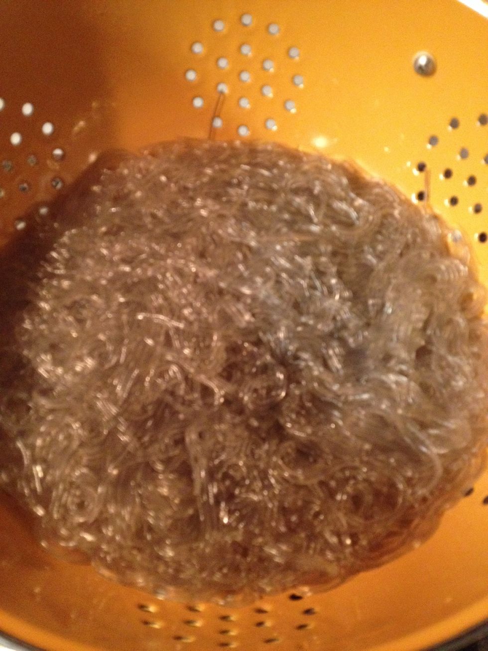 Strain and rinse with hot water