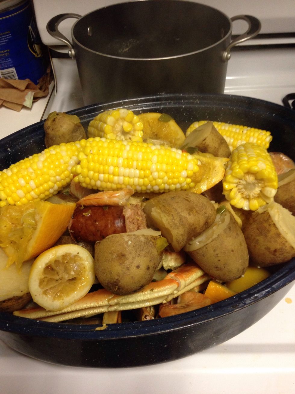 Strain in a large pan include everything