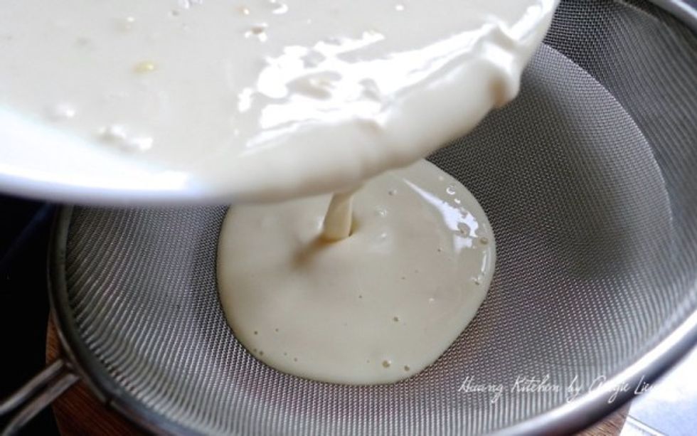 Strain the batter.