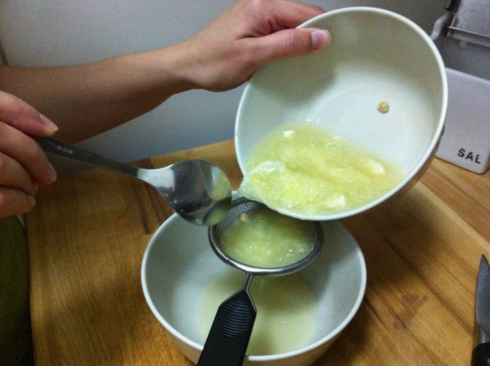 Strain the juice of lemons