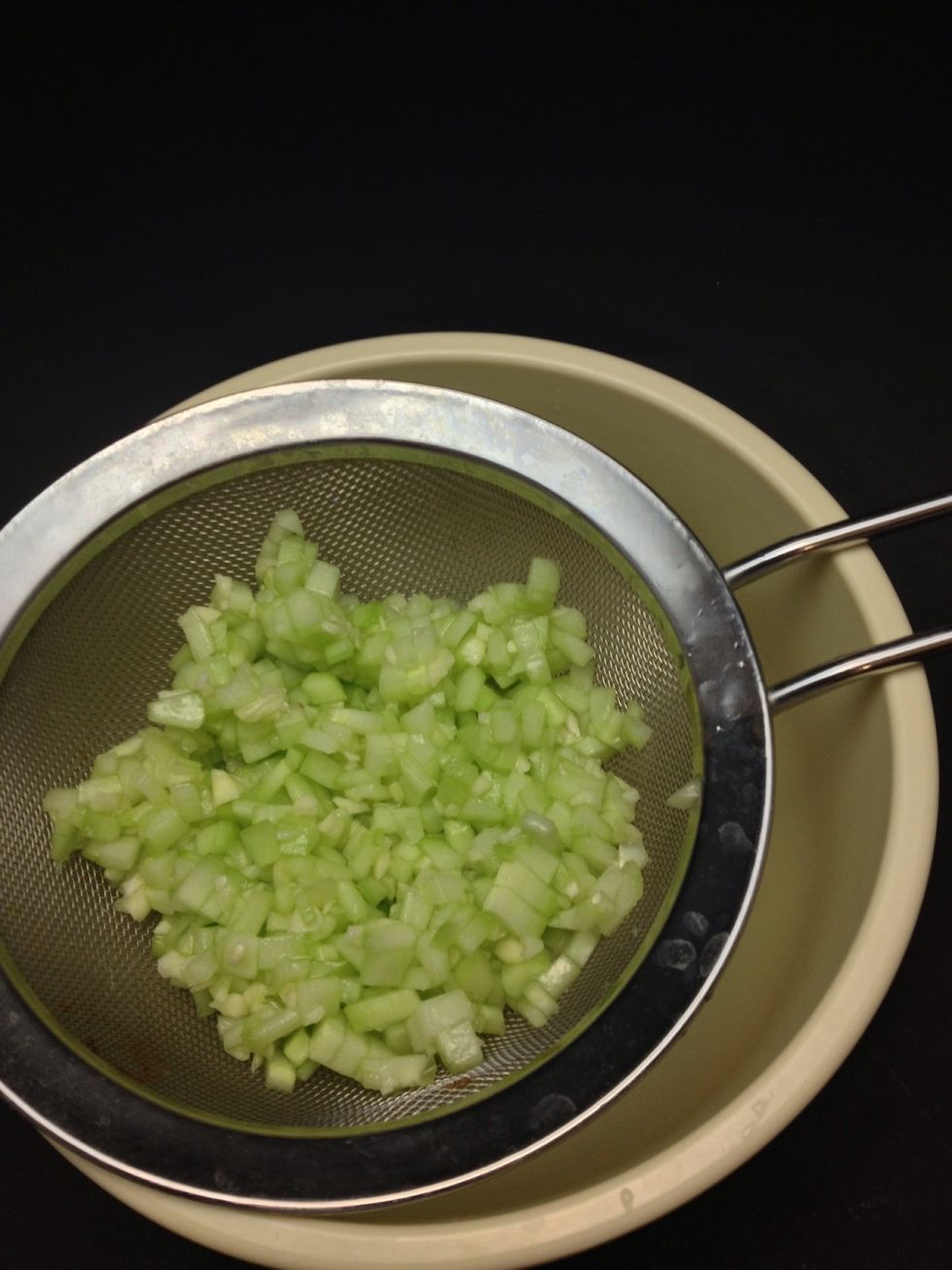 Strain the mixture to get all the moisture out