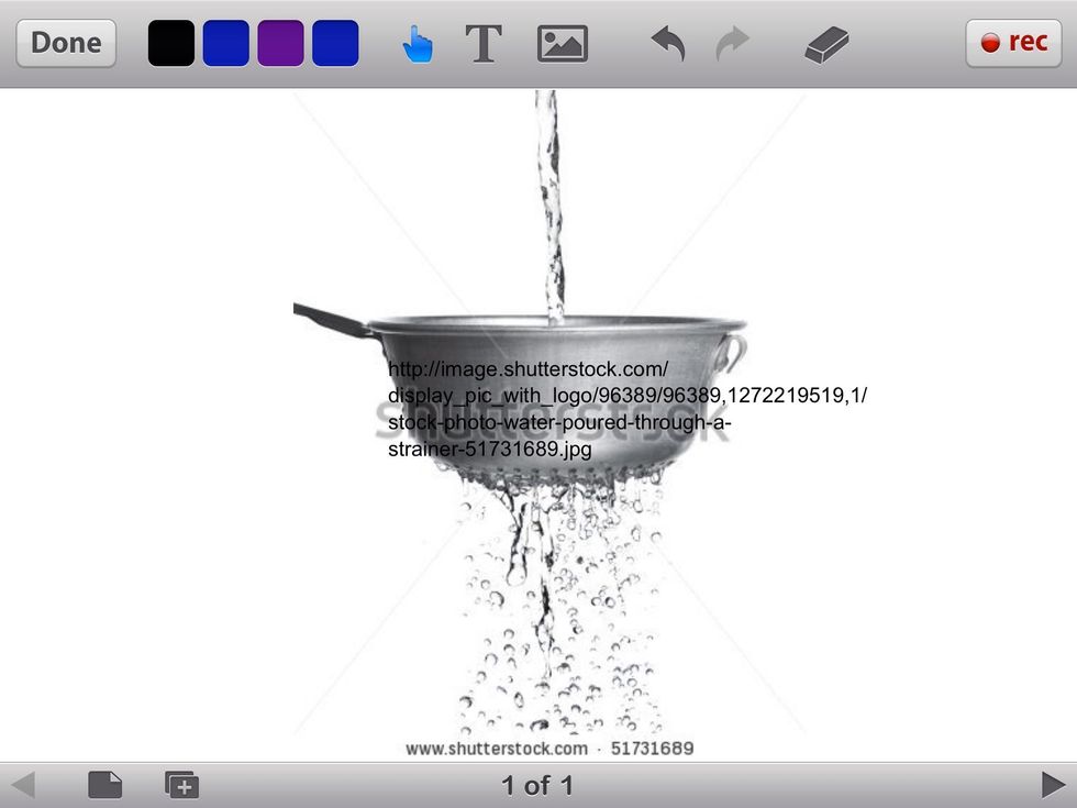 Strain the water out of the strainer, keeping all of the rice in the strainer.