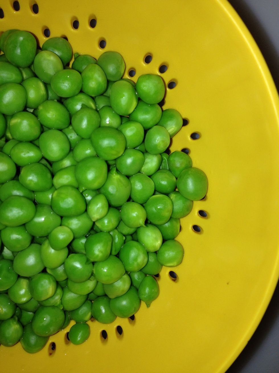Strain them. They will b hot almost cooked. And will keep a great green color...all the chlorophyll