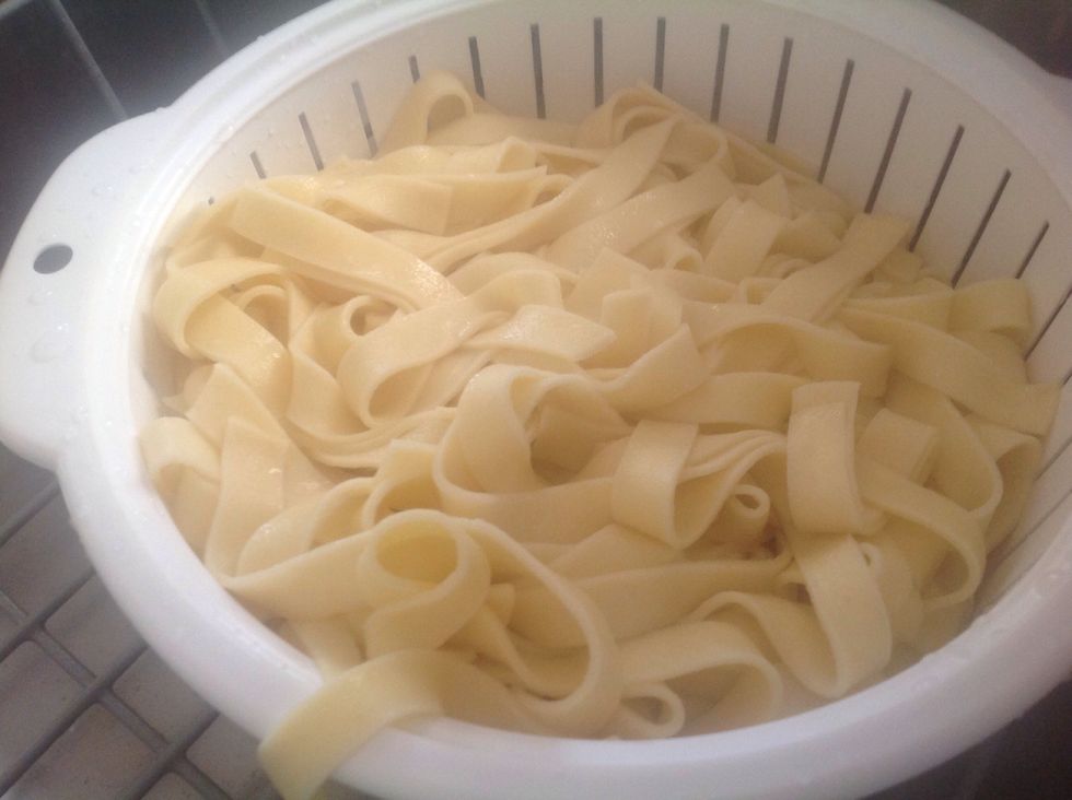 Strain your pasta. Your nearly done!