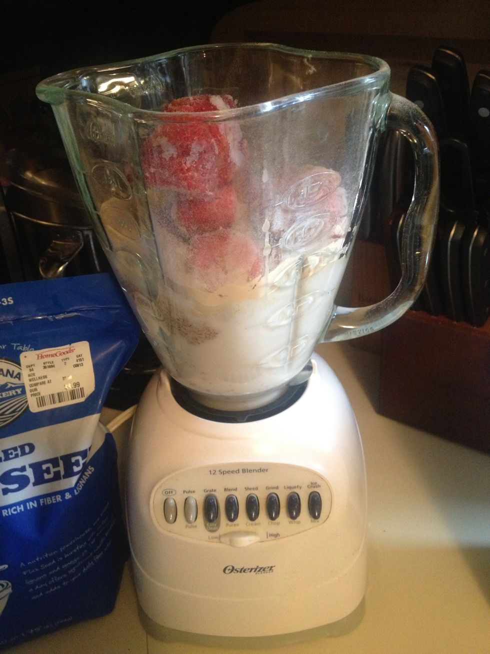 Strawberries are my favorite but any fruit is fine depending on your tastes. 1.5-2 cups should be sufficient.