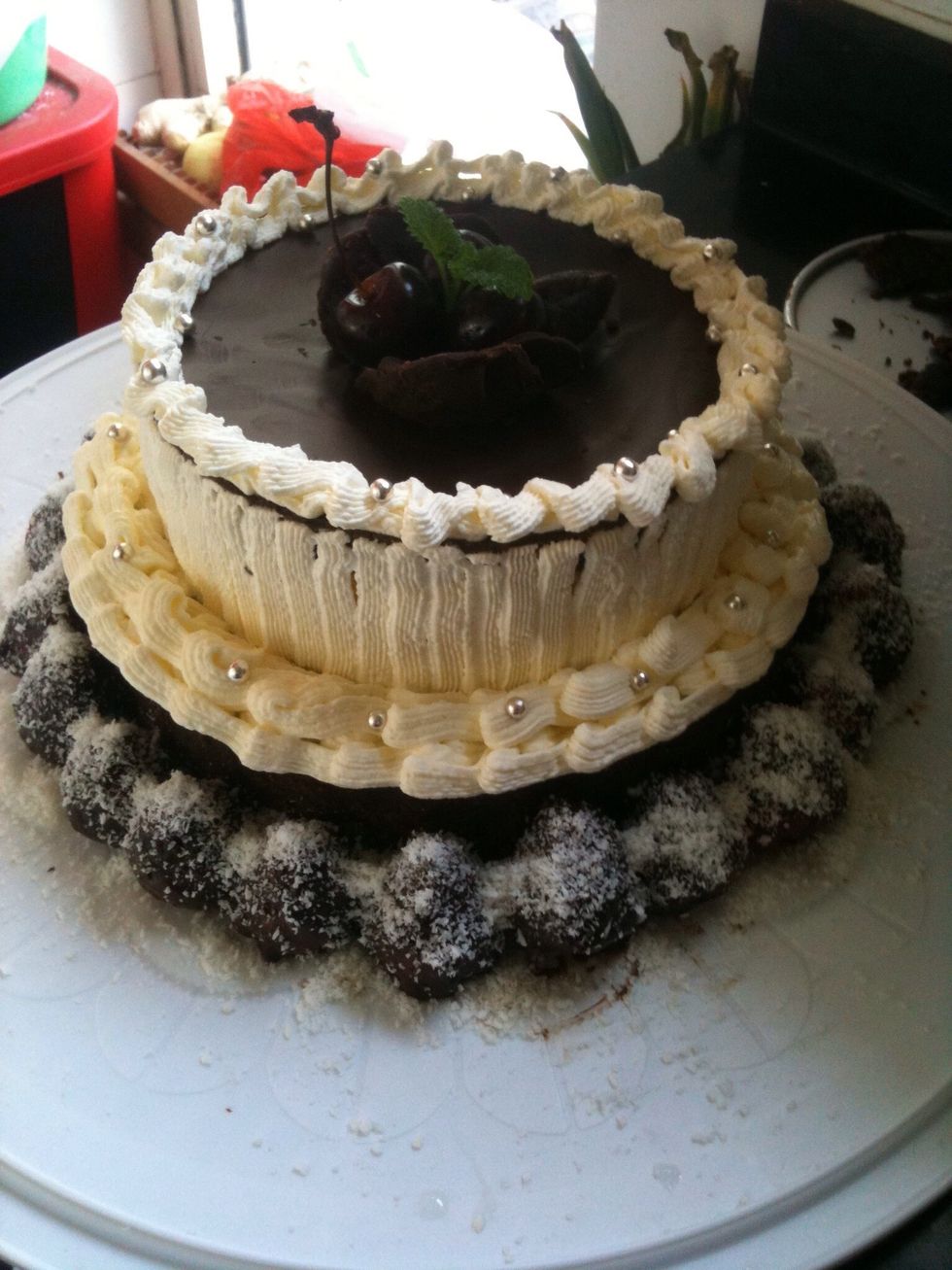 Strawberry with chocolate cover, cherries were sleeping in brandy, before they start dancing on the cake.