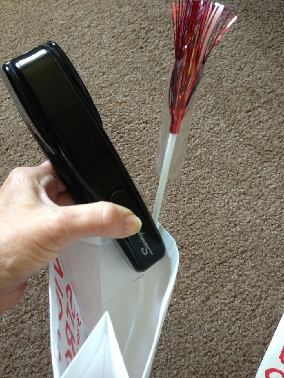 Straws staple inside of bag easily.