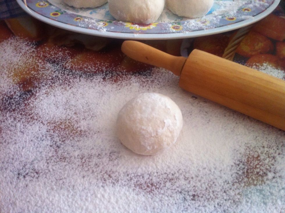 stretch it out into thin circle ..