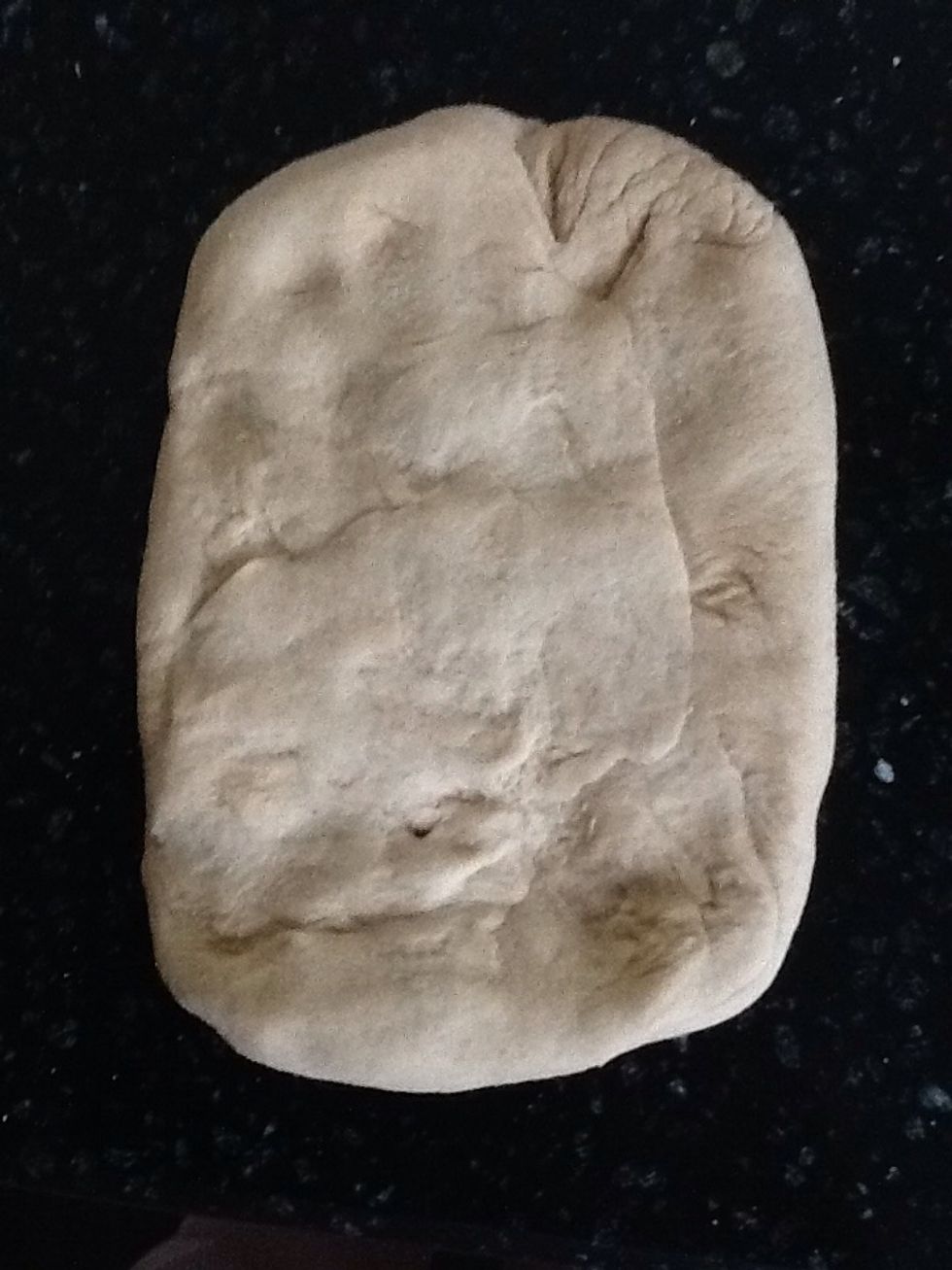 Stretch largest piece into a rectangle and roll up...