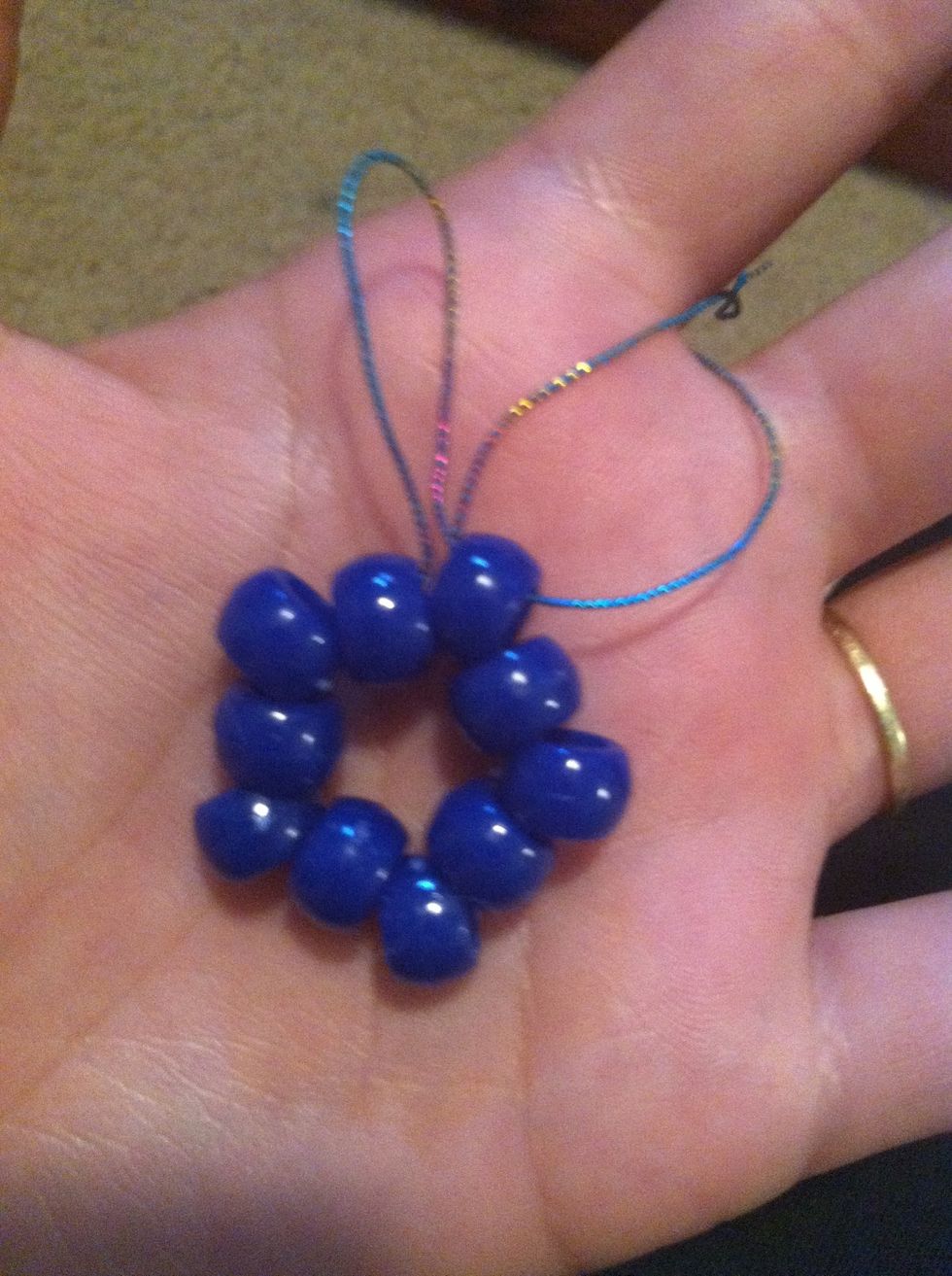 String the longest cord into a corner bead sticking out