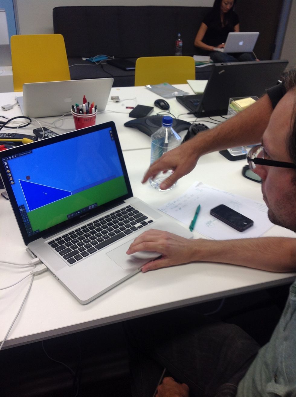 Students begin playing Algodoo.