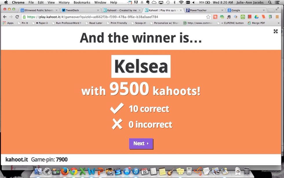 Students enter their real names, and then you can view the results in real time or download a report at the end of the game. This is a great tool for formative assessment!