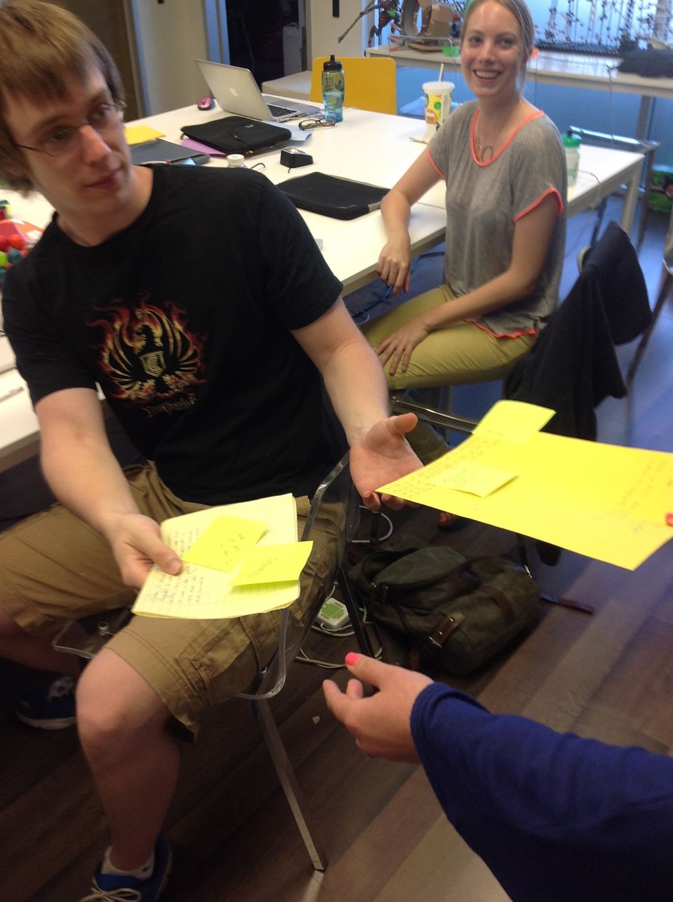 Students receive their original paragraphs with peer-reviewed feedback.