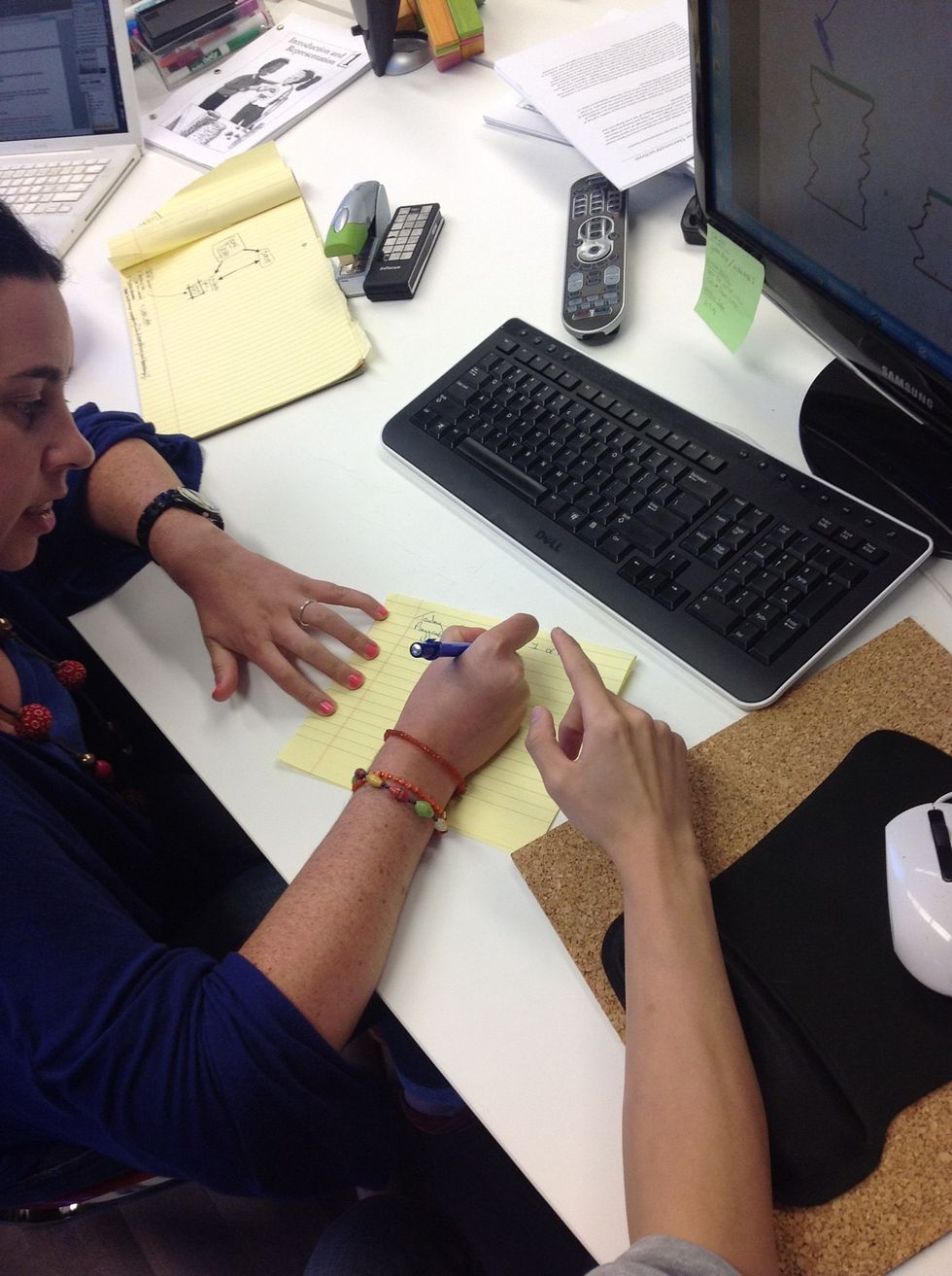 Students write a paragraph, detailing their experience.