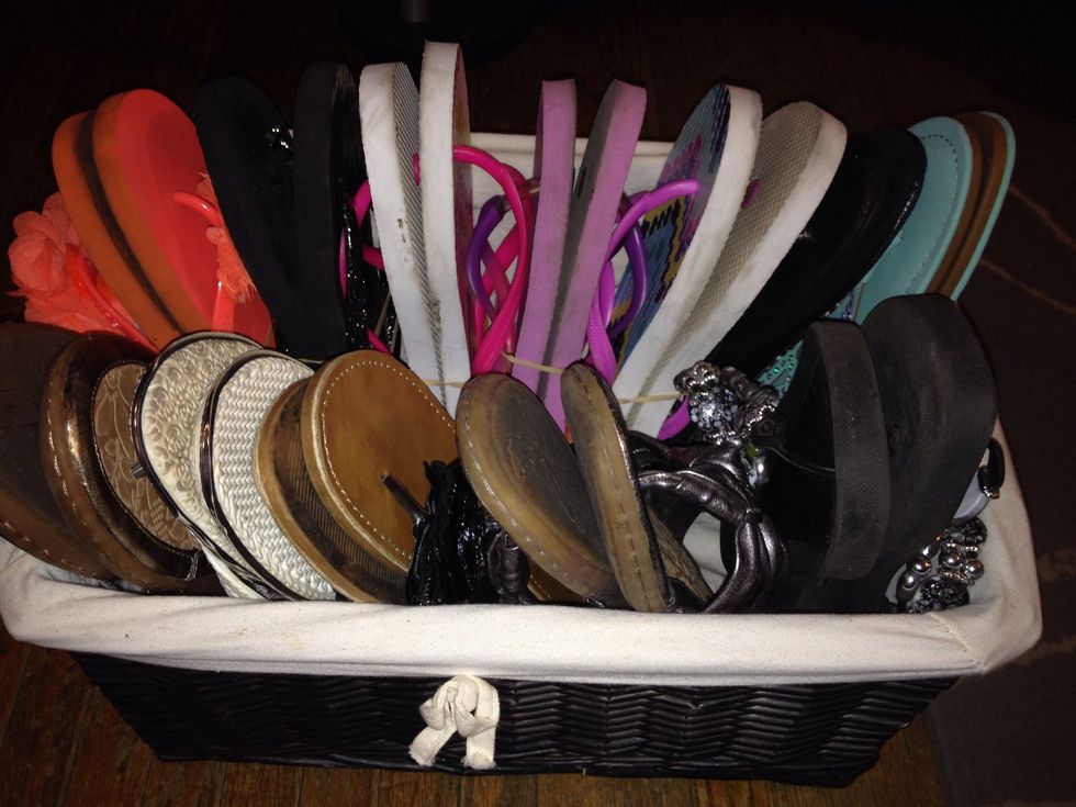 Stuff as many as you can in the basket.