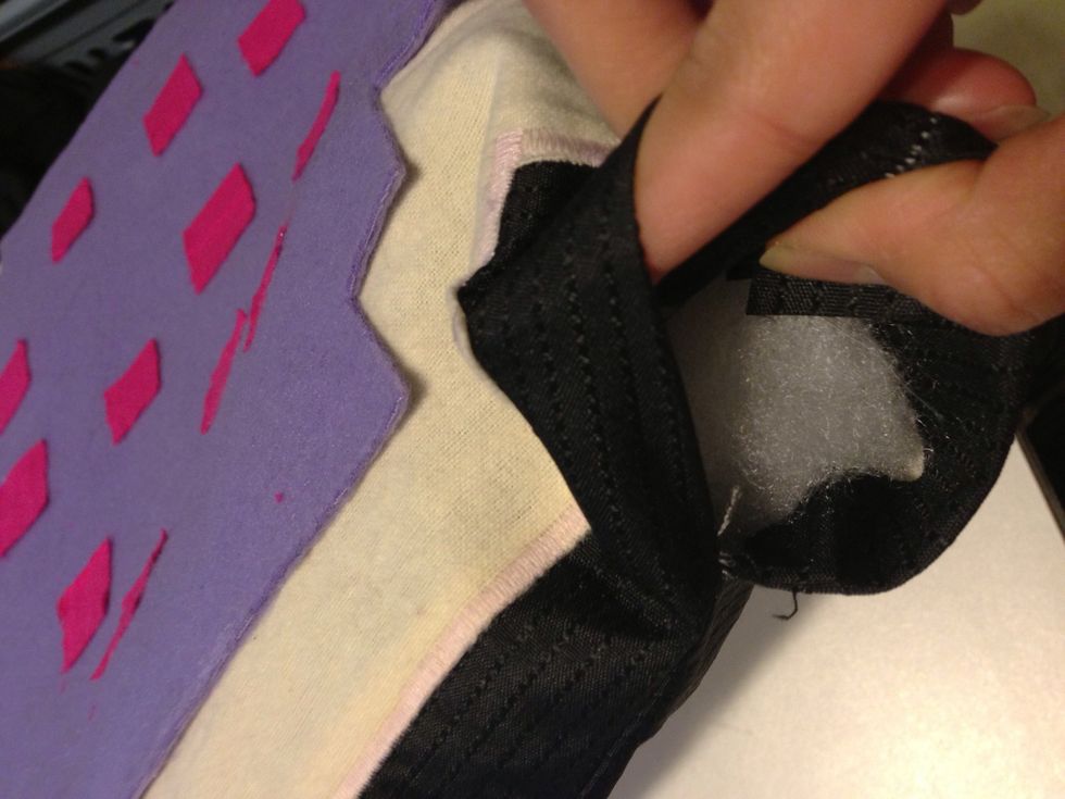 Stuff stuff make it how stuff u want it to be i decided not toooo poofy. Since later ill be taking it all out and changing it into an actual back bag