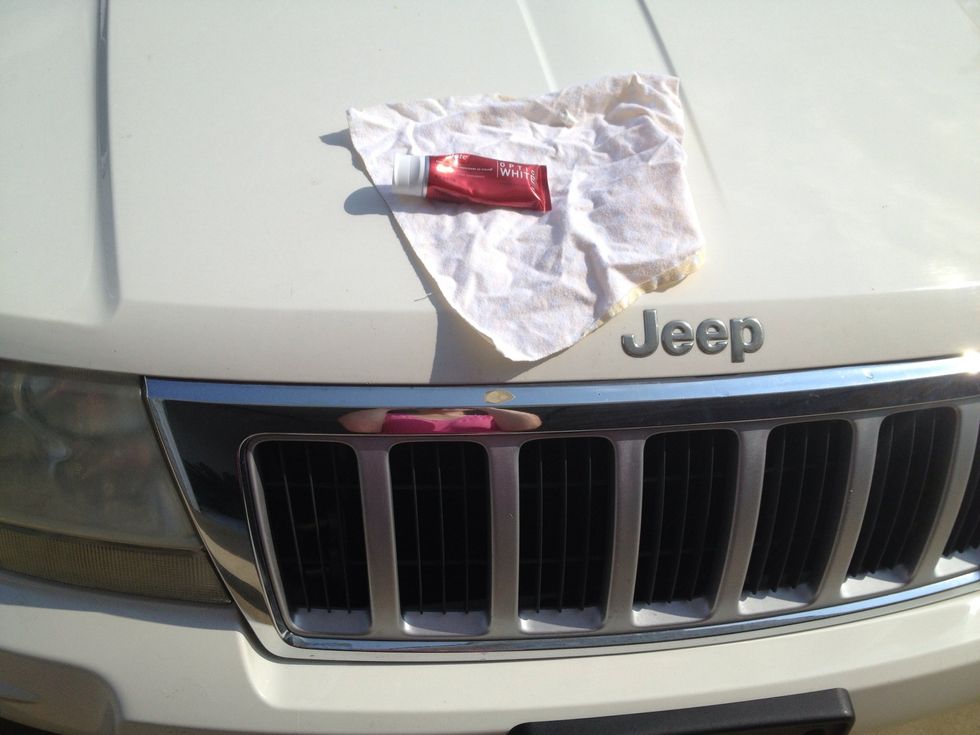 Stuff you will need. Toothpaste and a clean rag.