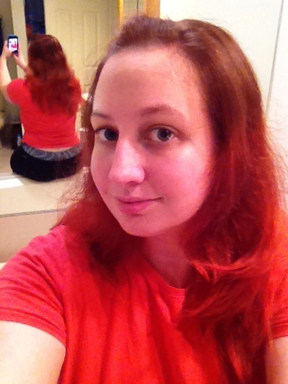 Style hair as usual.