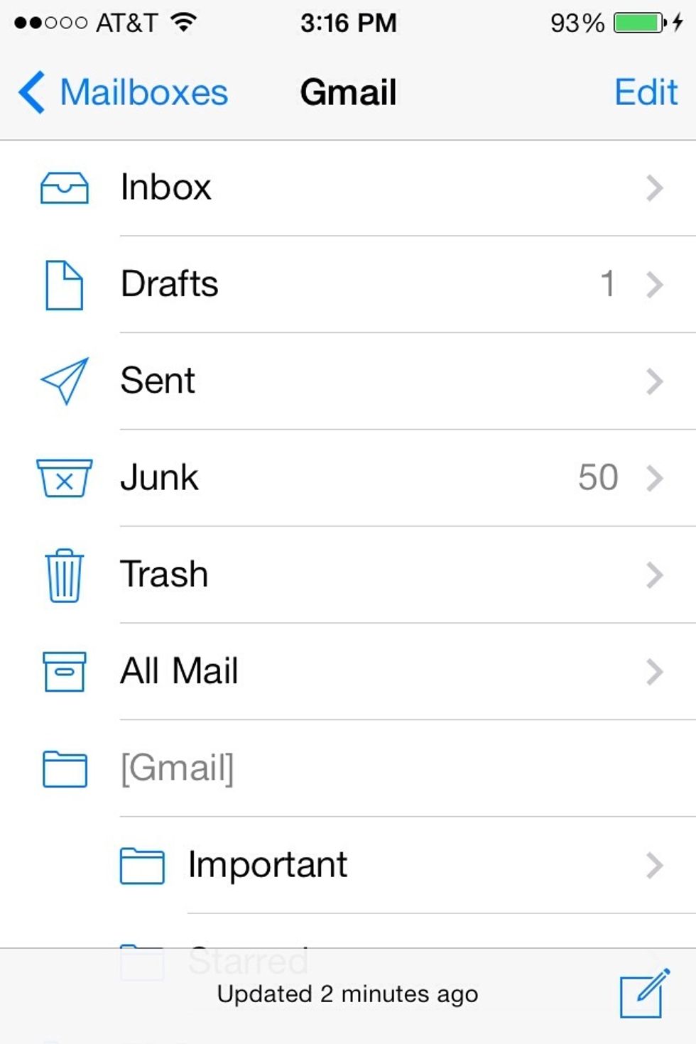 Such as sent, deleted and drafts.