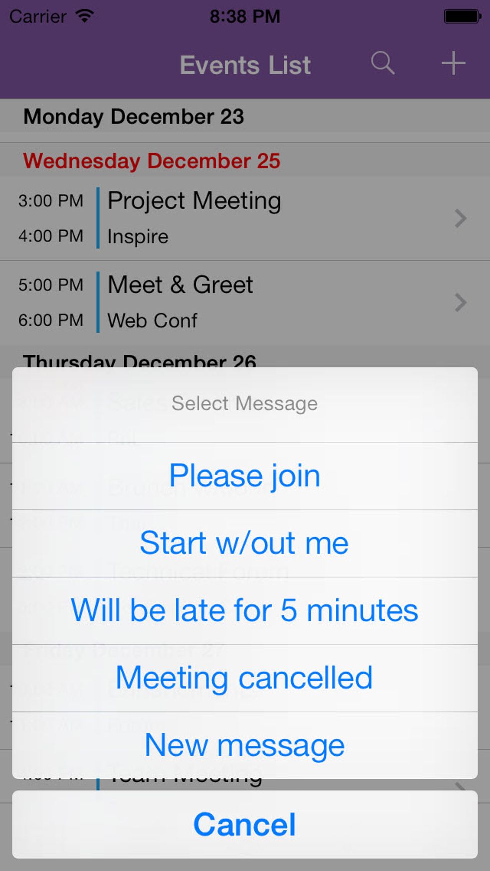 such replying w/custom messages or replying by SMS...