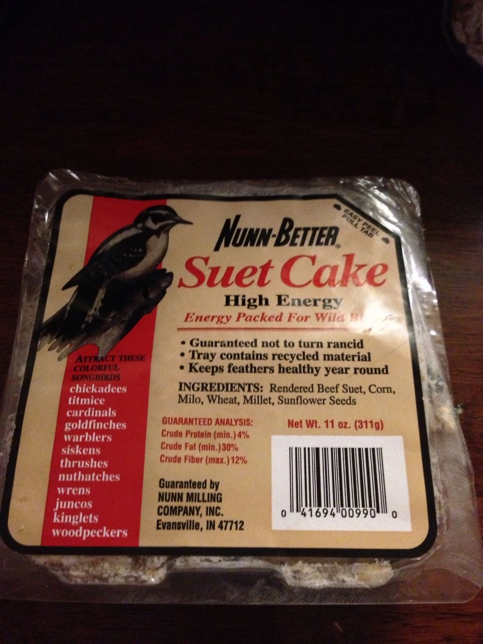 Suet cakes will be in the same isle.