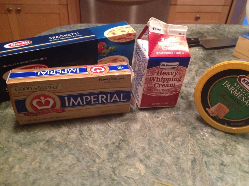 Supplies except pesto, water, salt and pepper.