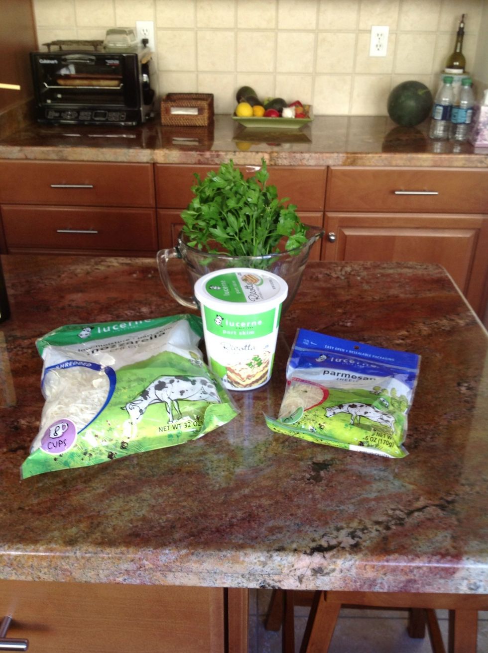 Supplies for making Ricotta layer.