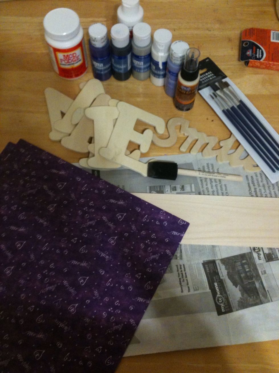 Supplies (I did not use all the paint)