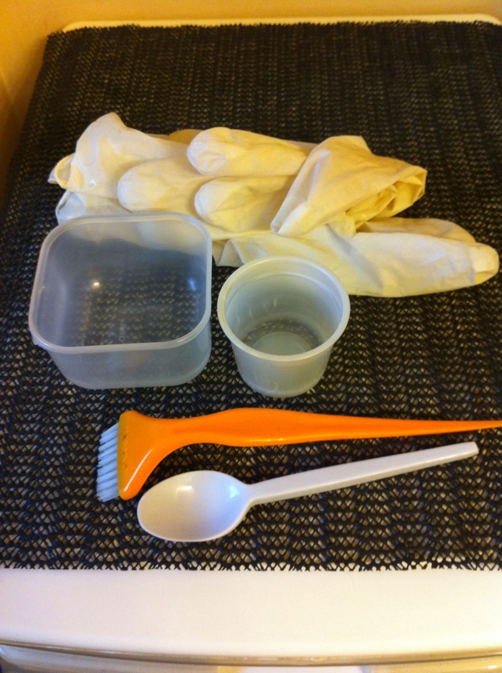 Supplies. My measuring cup is from a bottle of liquid children's Motrin. But a tablespoon will also do.