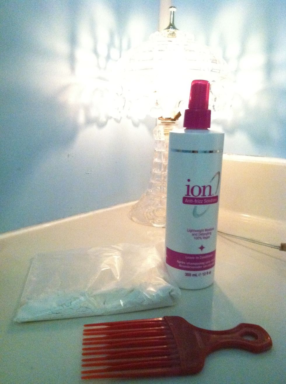 Supplies. That spray is amazing and smells great, I highly recommend it over anything else. And I use baking flour because baby powder leaves white residue and dry shampoo makes my hair more oily!