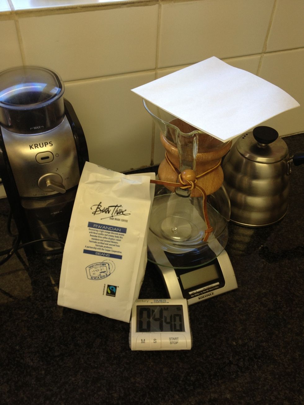 Supplies. The coffee is "Bean There's" Fair Trade Rwandan. www.beanthere.co.za