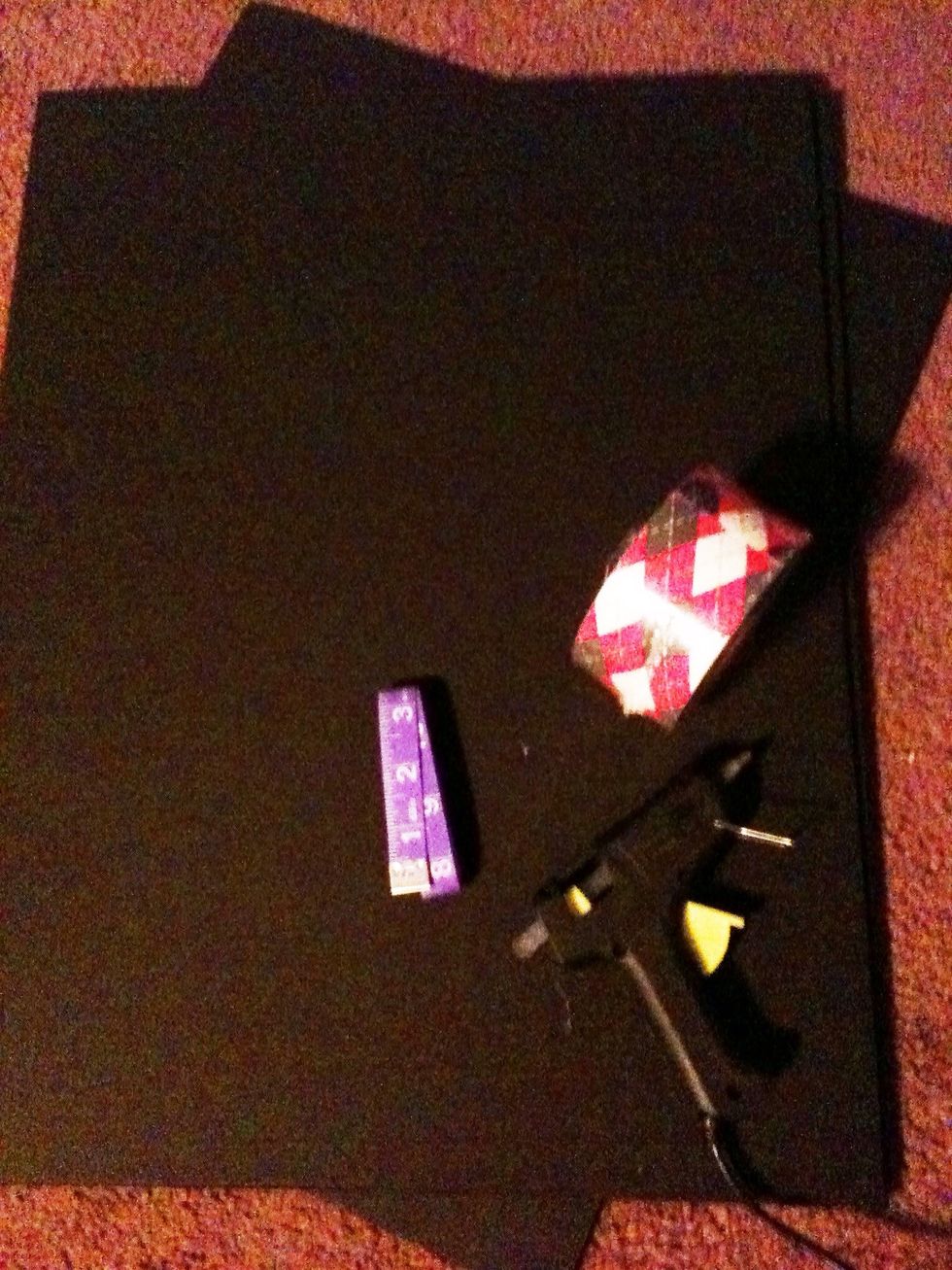 Supplies (wooden dowels not pictured because I started the project without them and bought them later as an afterthought)