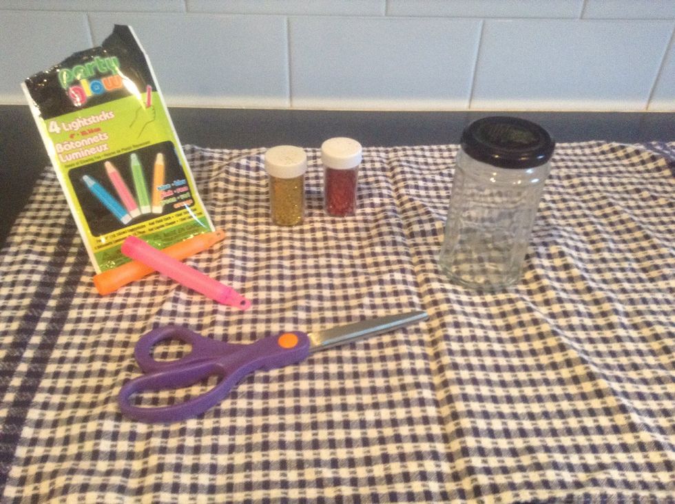 Supplies you will need. Make sure the jar has a screw on lid.
