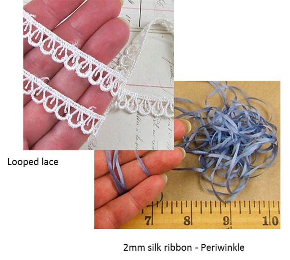 Supply - More trims, lace and silk ribbon - also available at Alpha Stamps.