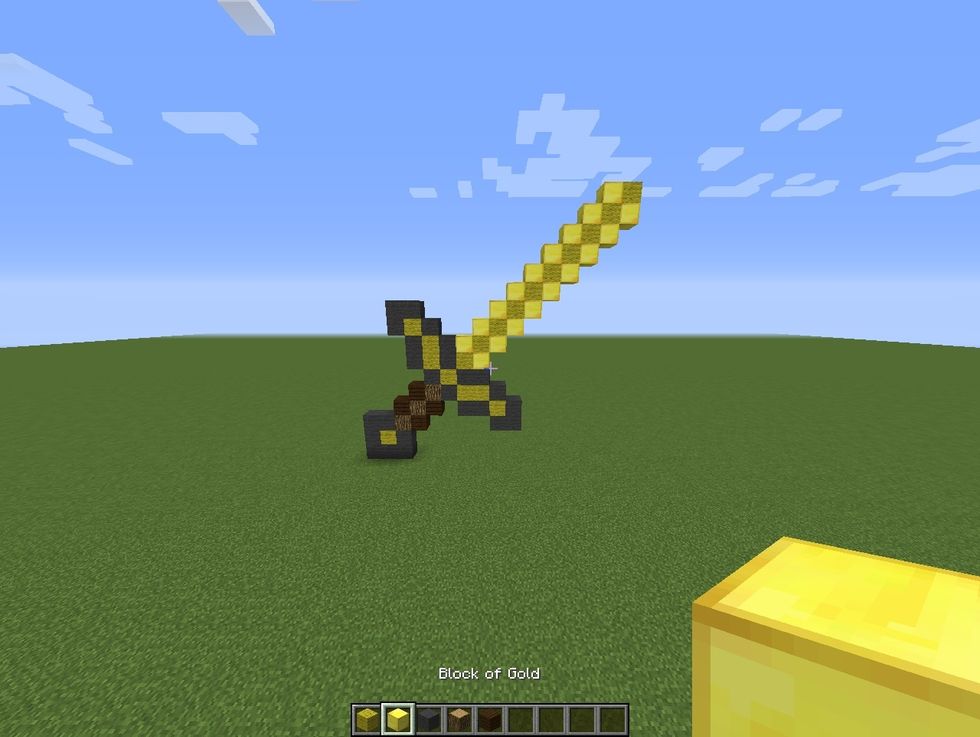 Surround the wool with gold blocks.