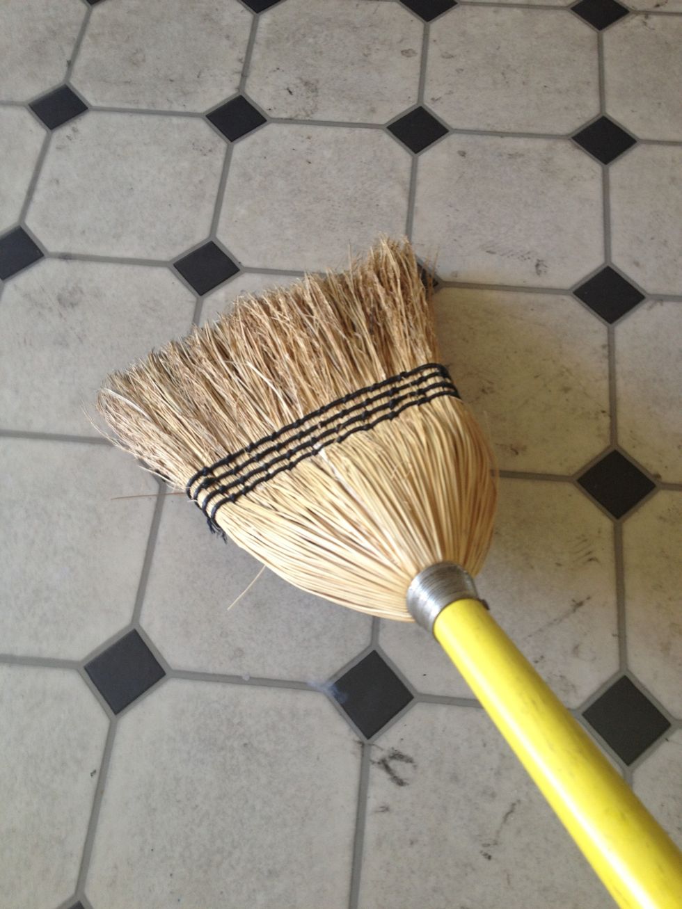 Sweep up as much dirt and broken glass as you can.