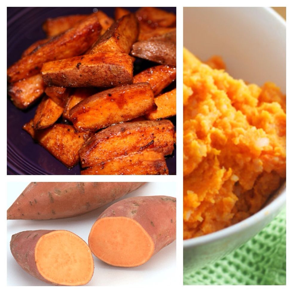 Sweet potatoes; not only are these delicious but they're super healthy and easier for your body to digest than normal potatoes. Make a healthy mash, roast or jacket. You won't feel like you're dieting