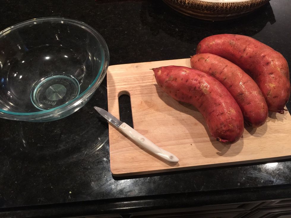 Sweet potatoes washed and ready!