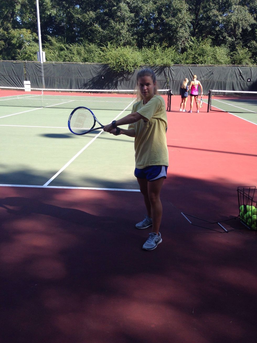 Swing and make contact out front.
