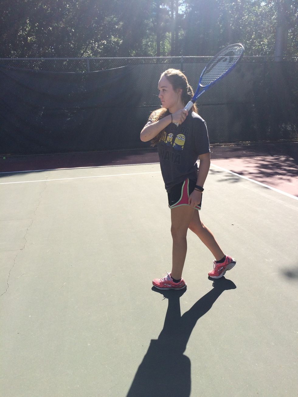 Swing through body and "smell armpit".