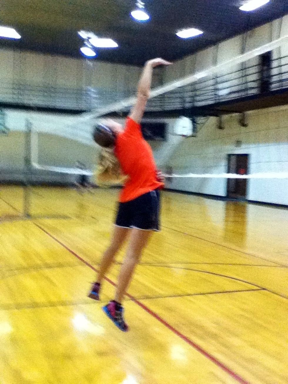 Swing through on the ball while snapping your wrist to ensure the ball will hit the ground.