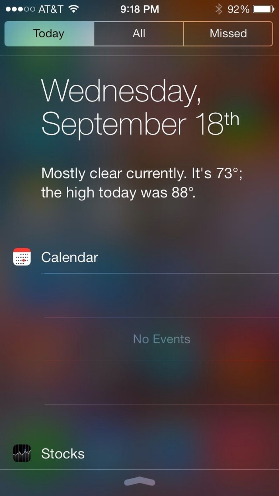 Swipe down from the top of the screen to access notifications.