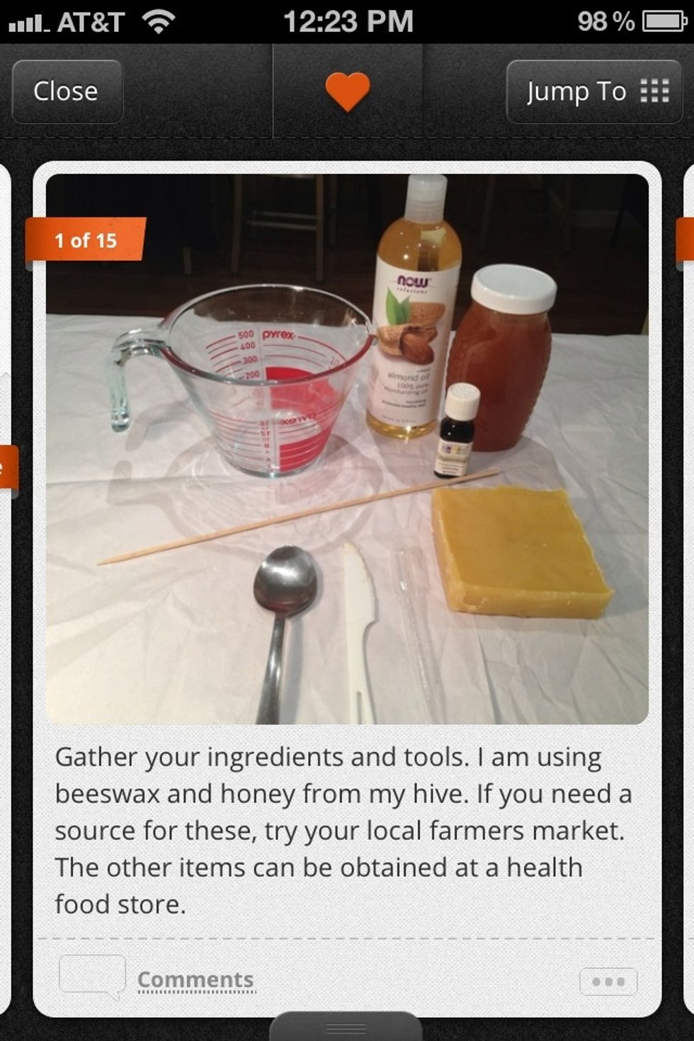 Swipe to the first step of the how-to, & begin exploring and judging its contents. Notice the supply tab has been minimized slightly at the bottom of the screen. Handy!