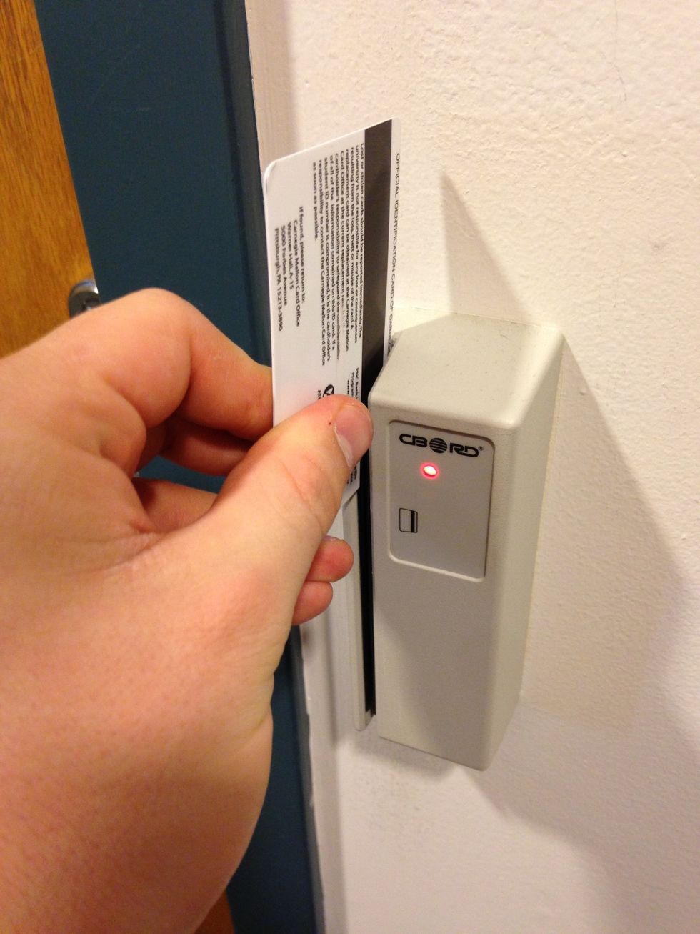 Swipe your ID card at the CCon office (or Cyert 109 if working a West Wing shift) to open the door. Turn on the lights if nobody worked before you.