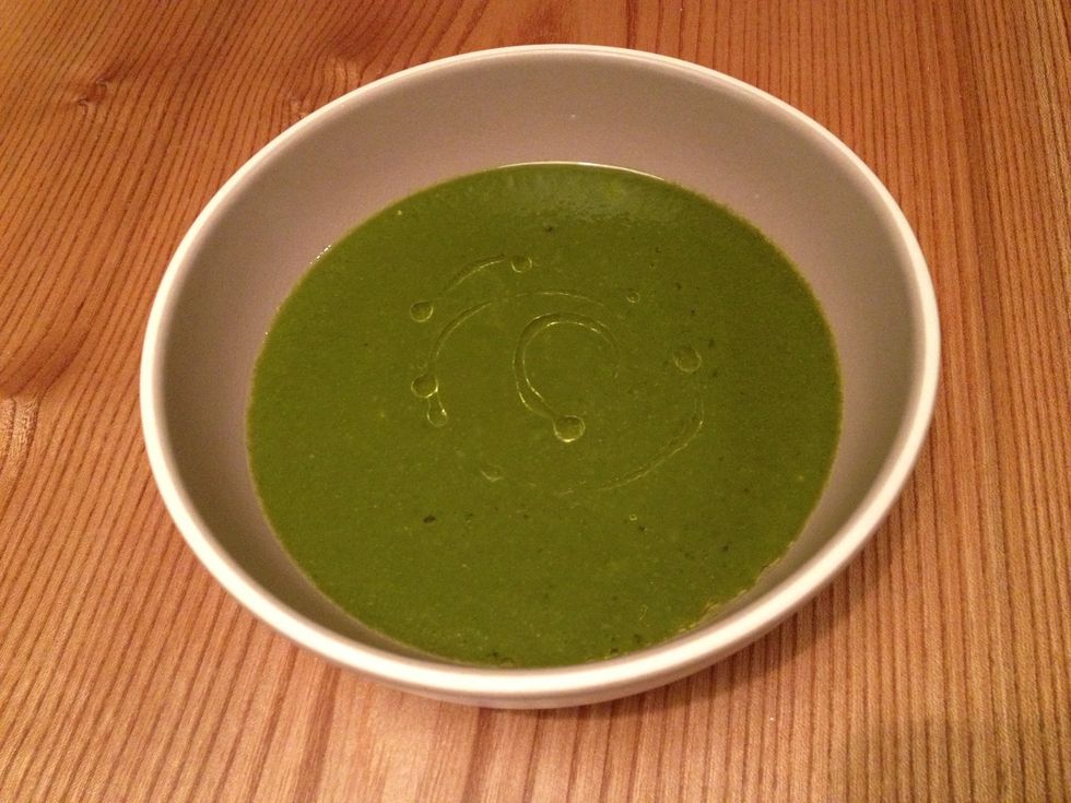 Swirl a bit of EVOO on top, and serve. Recipe from vitamix.com