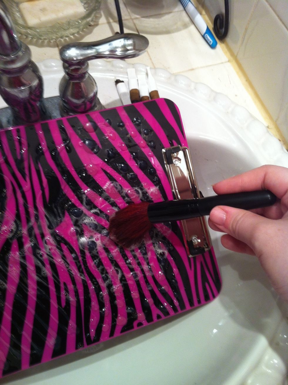 Swirl it around to get all the make up out. Do to them all