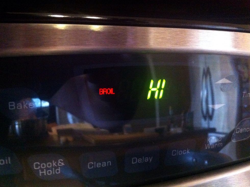 Switch the oven to broil on hi, and give the fries another 5 minutes or so, just until their golden brown.