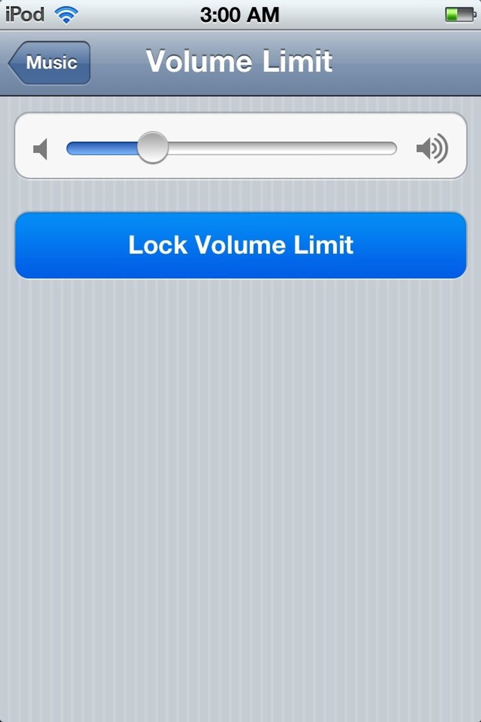 Switch the Volume Bar to whatever level you feel is right, then press Lock Volume Limit.