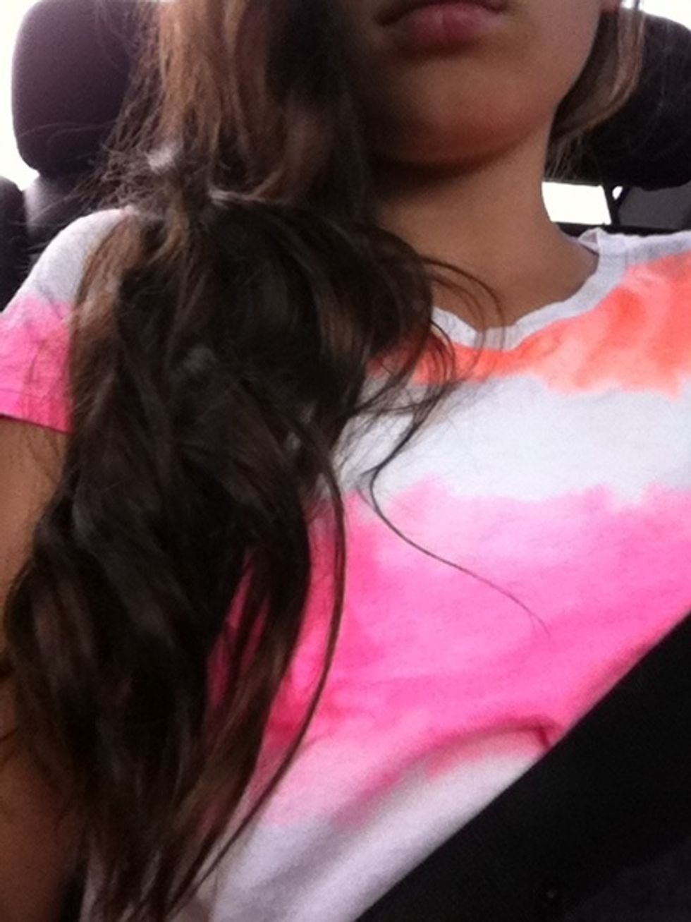 Swoop your hair to one side.(if your doing it to yourself)